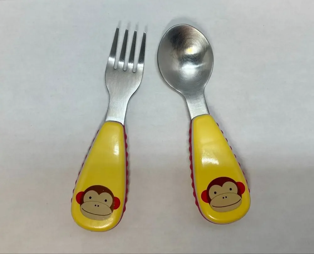 Skip Hop Toddler Utensils Monkey Fork and Spoon Set